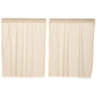 Tobacco Cloth Natural Tier Fringed Set of 2 L36xW36 - The Fox Decor